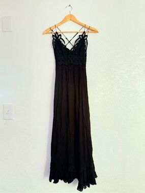Free People Black Lace Bodice Maxi Dress